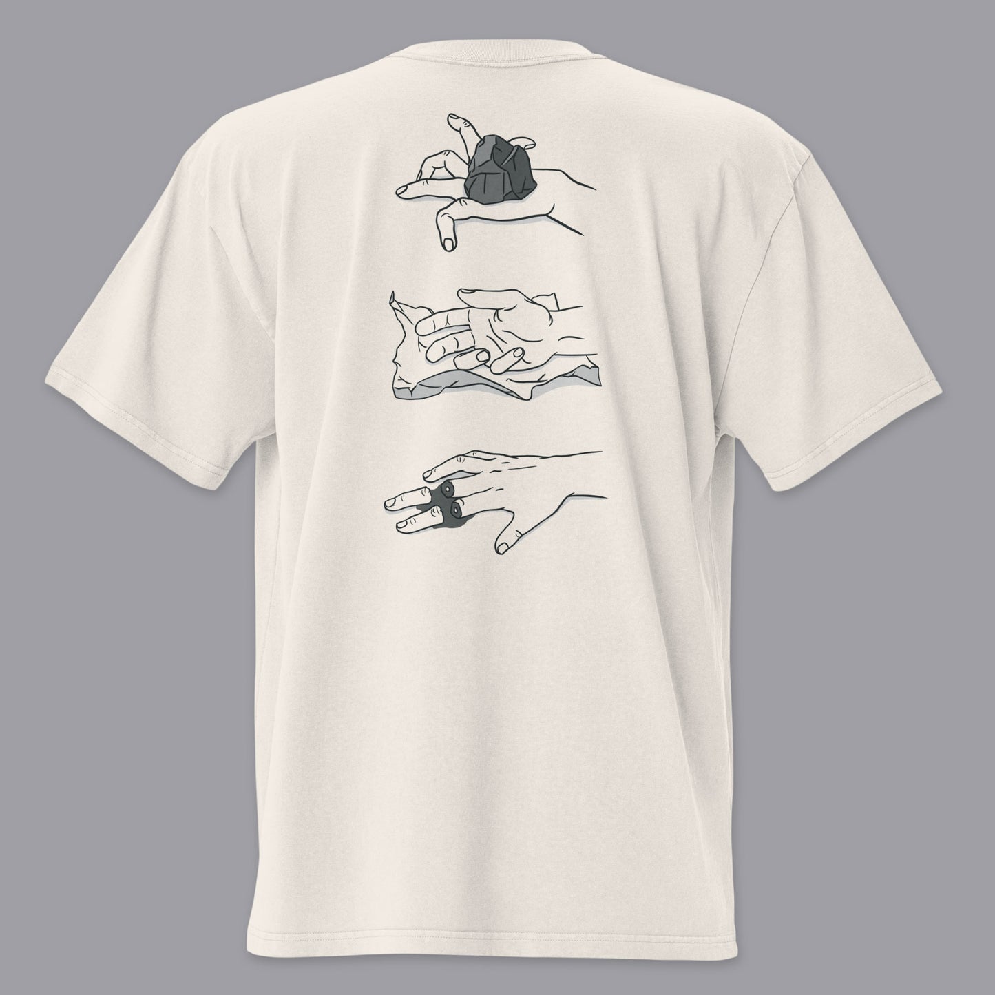 Rock, Paper, Scissors Unisex Oversized Faded T-Shirt