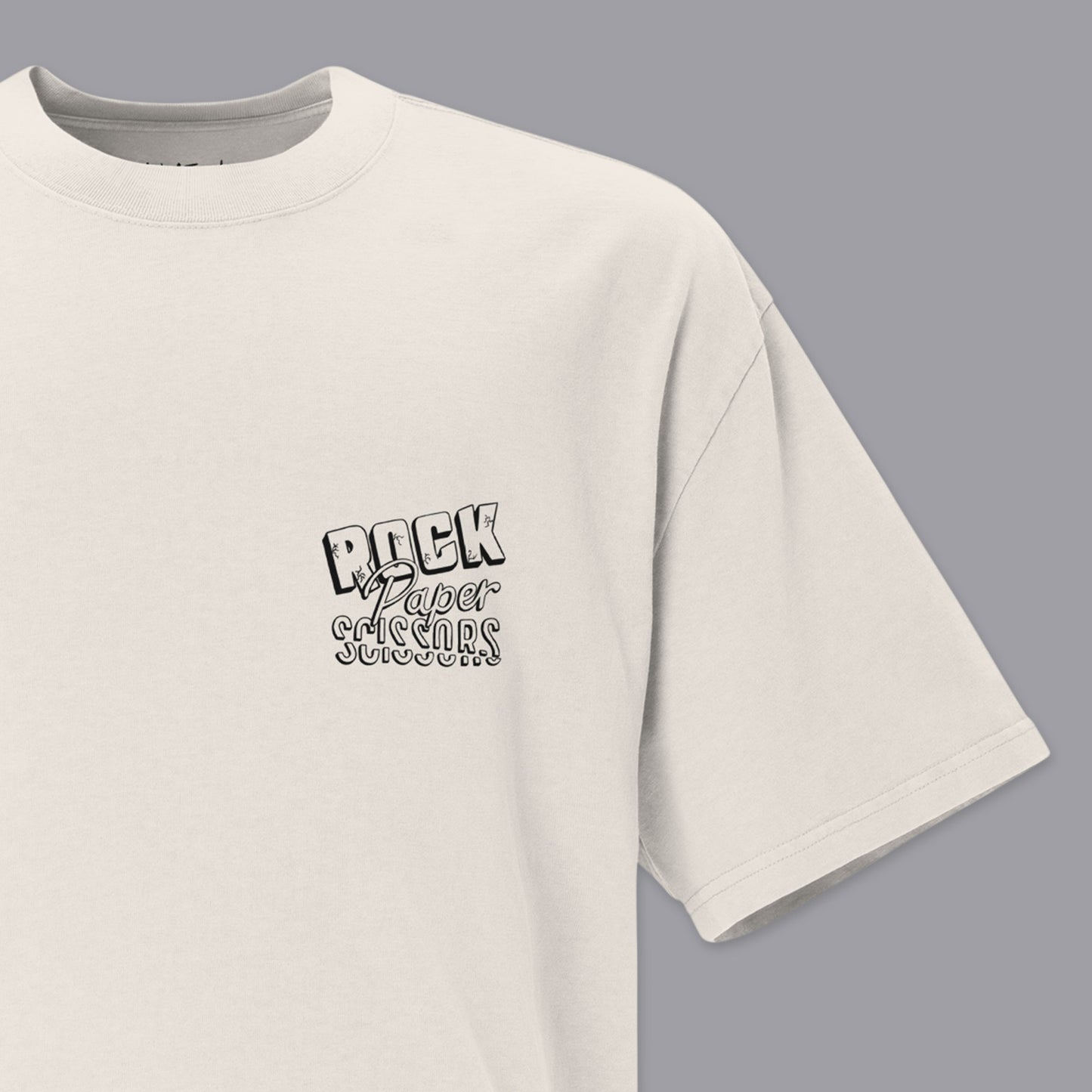 Rock, Paper, Scissors Unisex Oversized Faded T-Shirt