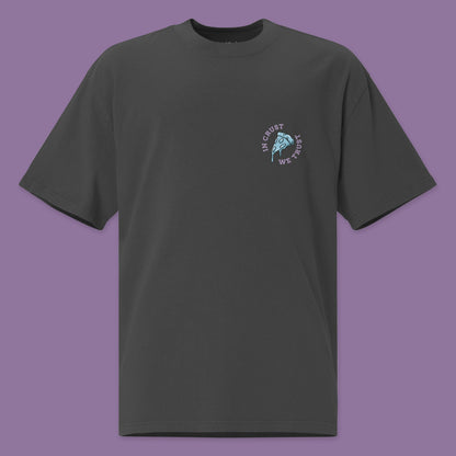 In Crust We Trust Unisex Oversized Faded T-Shirt