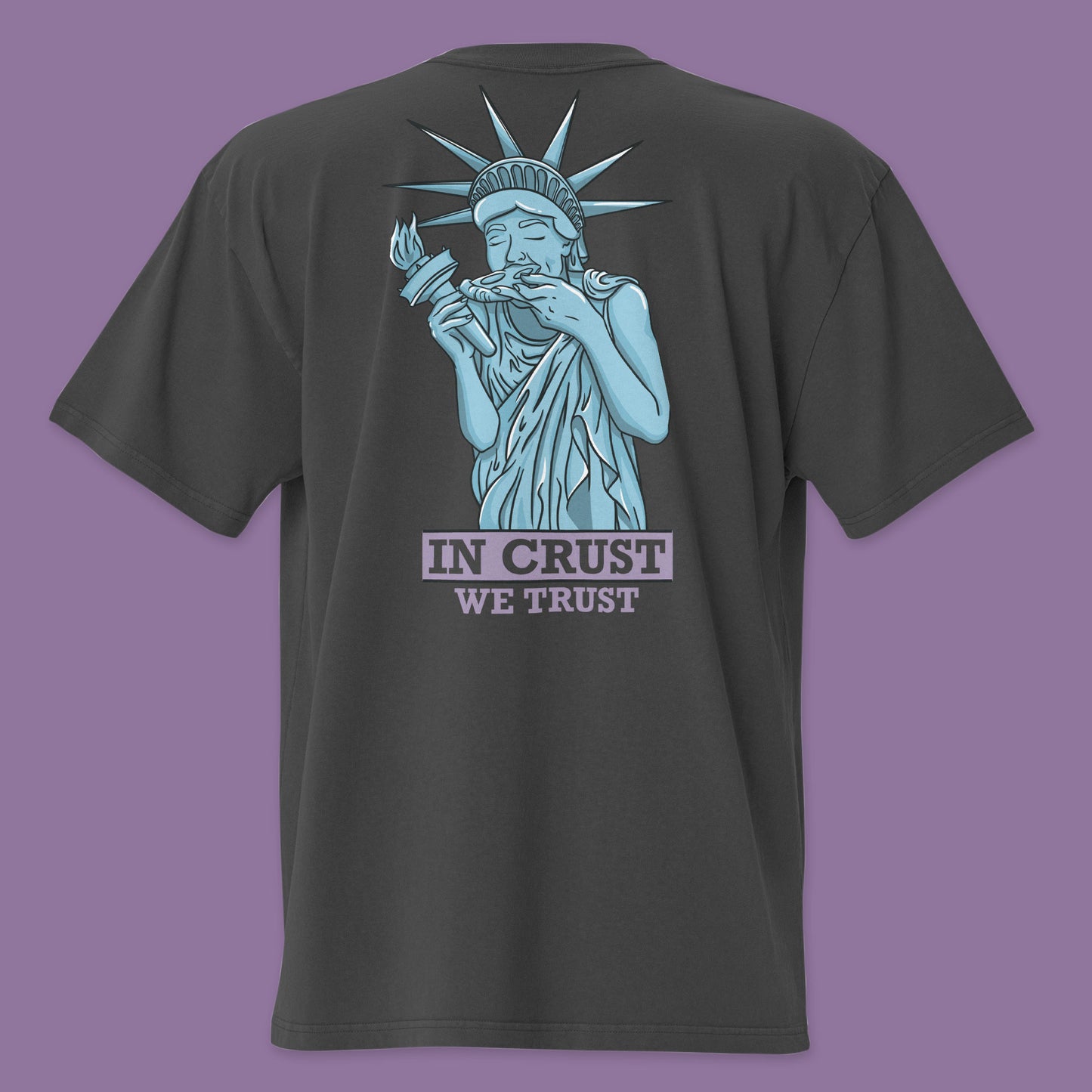 In Crust We Trust Unisex Oversized Faded T-Shirt