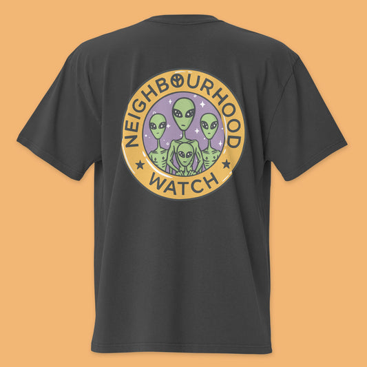 Neighbourhood Watch Unisex Oversized Faded T-Shirt