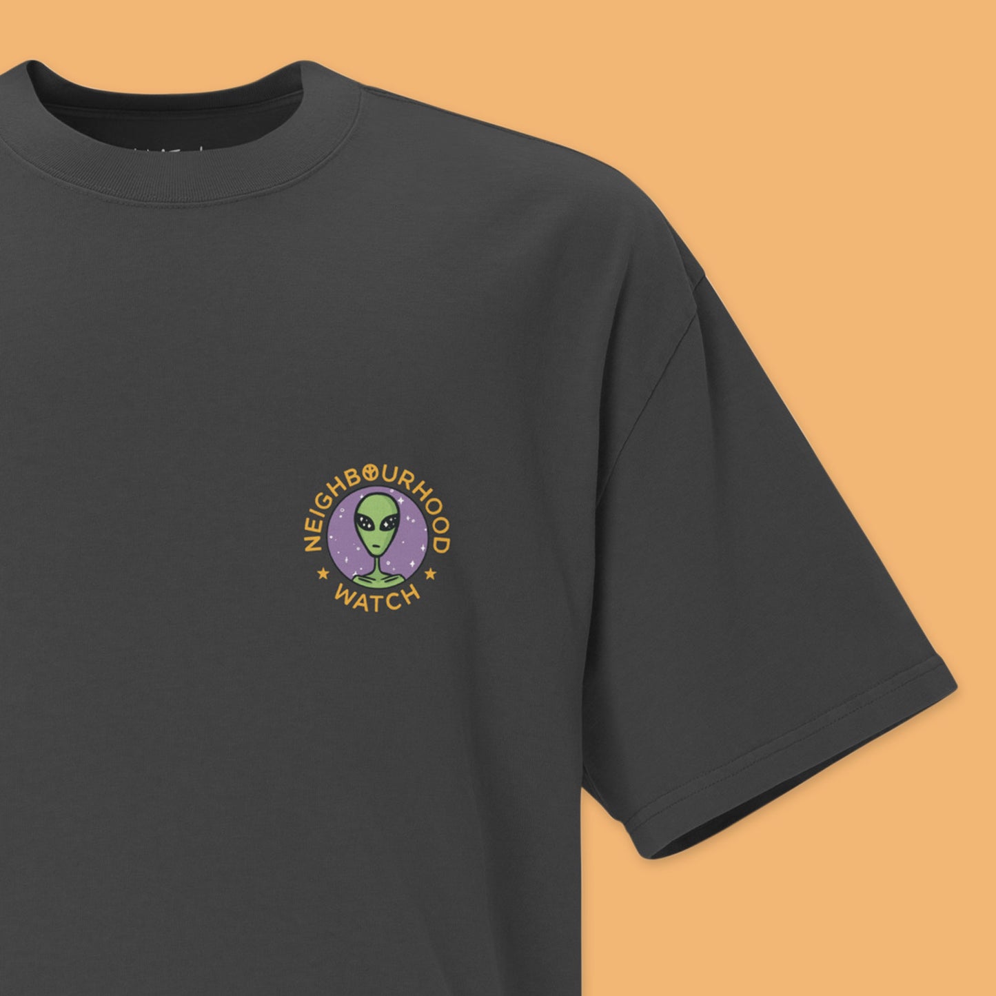 Neighbourhood Watch Unisex Oversized Faded T-Shirt