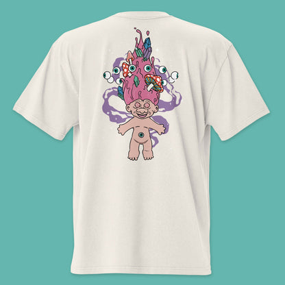 Psychedelic Troll Unisex Oversized Faded T-Shirt