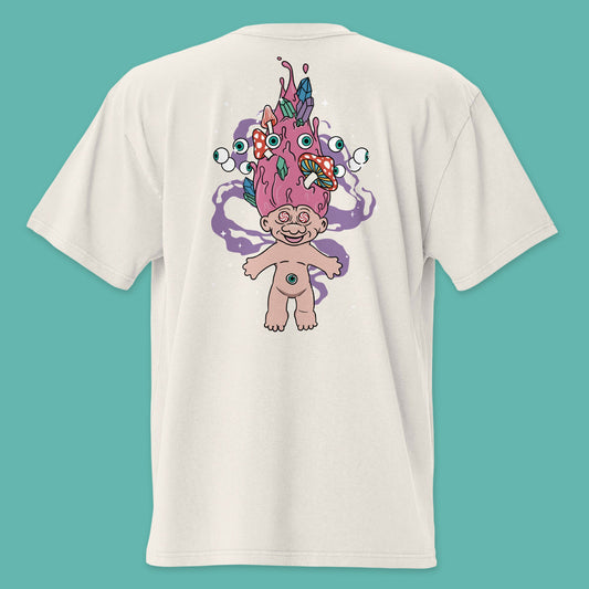 Psychedelic Troll Unisex Oversized Faded T-Shirt