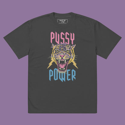 Pussy Power Oversized Faded T-shirt