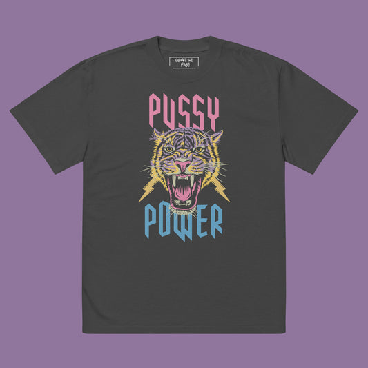 Pussy Power Oversized Faded T-shirt