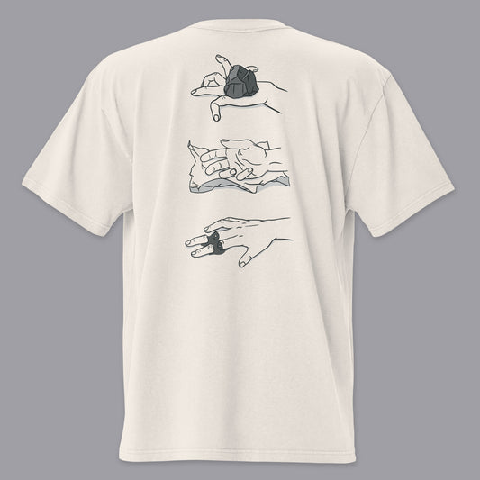 Rock, Paper, Scissors Unisex Oversized Faded T-Shirt