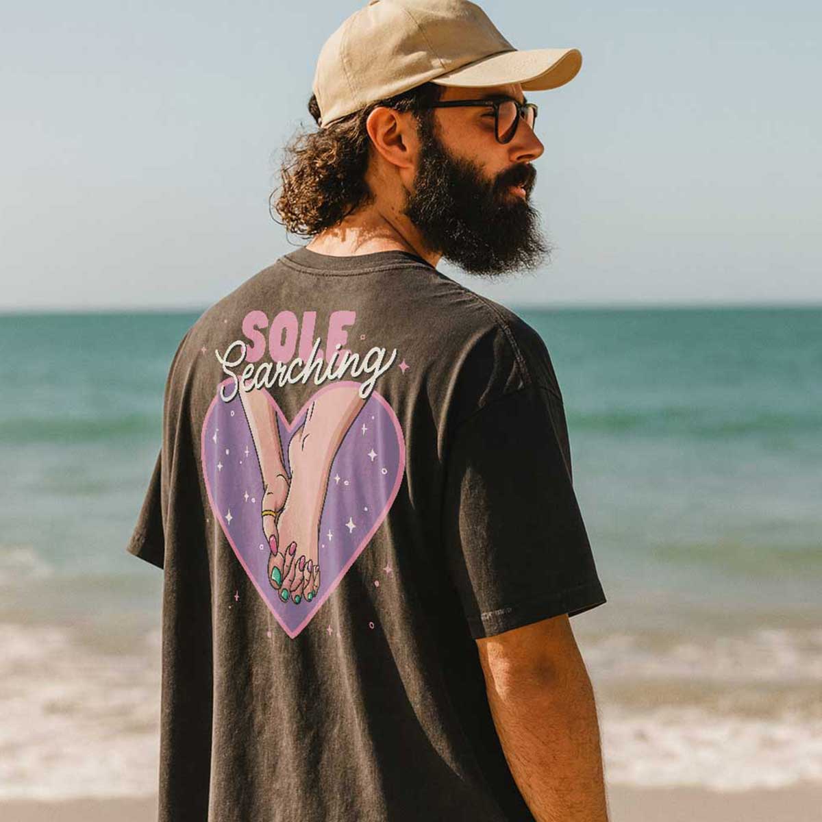 Sole Searching Unisex Oversized Faded T-Shirt