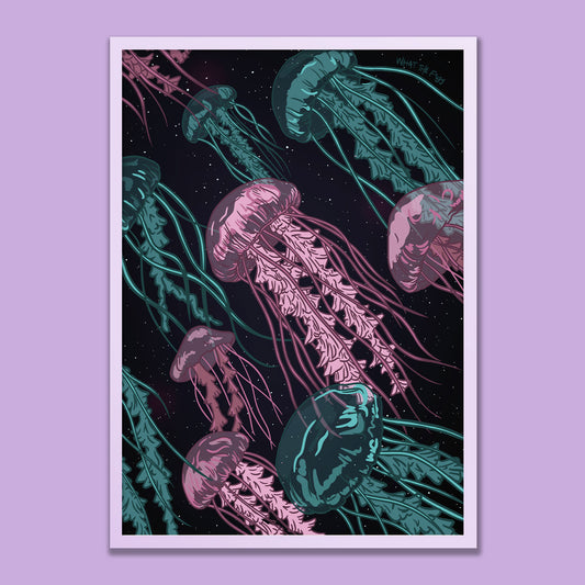 Space Jellies Art Print